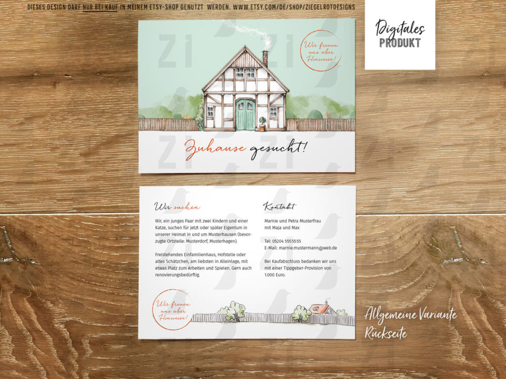 Flyer-Vorlage Landhaus am Gartenzaun als Digitales Produkt bei Etsy