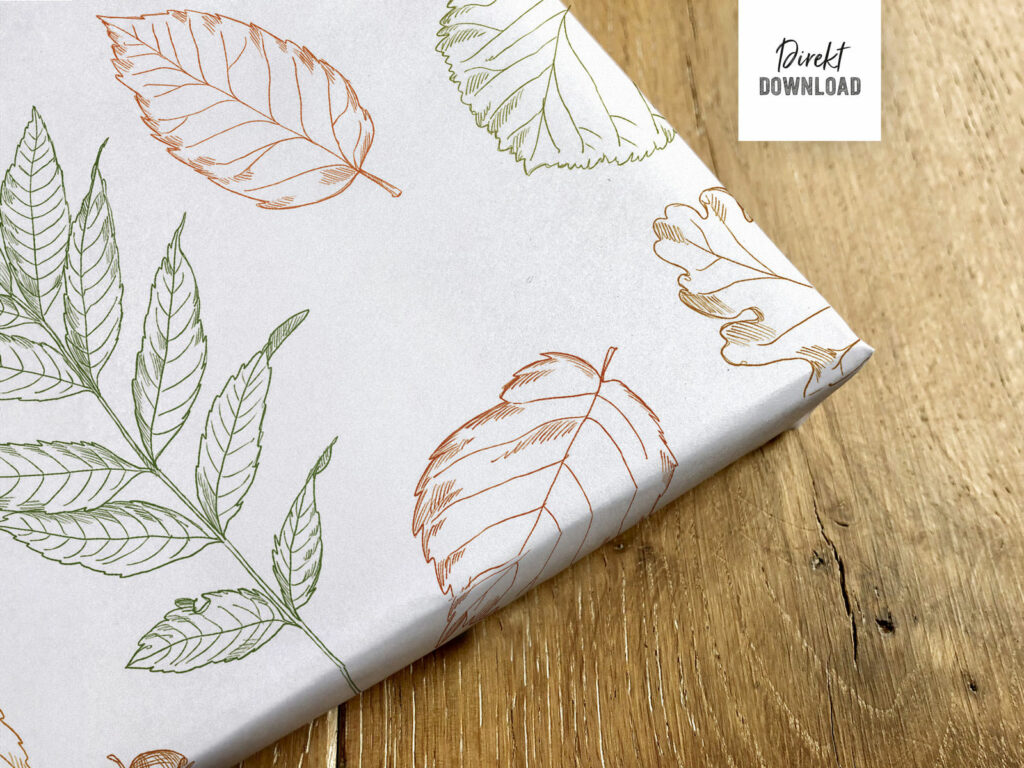 Druckdatei Geschenkpapier Motiv Herbstlaub